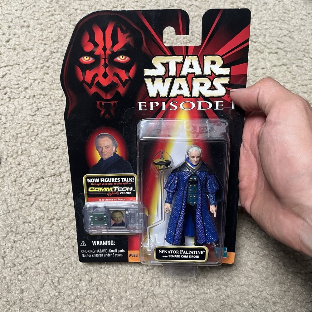 1998 Hasbro Star Wars Episode 1 Senator Palpatine Action Figure CommTech Chip